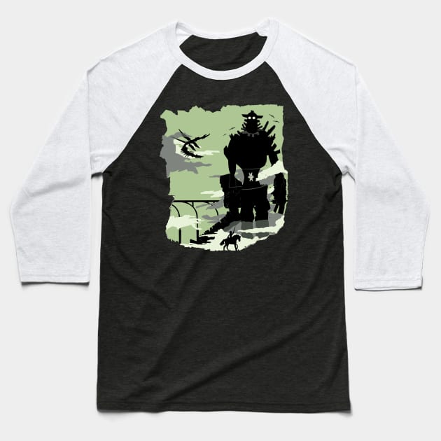 Silhouette of the Colossus Baseball T-Shirt by Piercek25